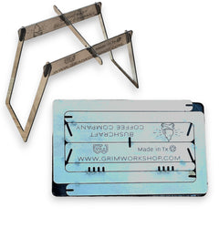 A stainless steel camping wood burning stove that burns multiple fuels. This micro wood stove can fit into a wallet, or altoids tin stove.