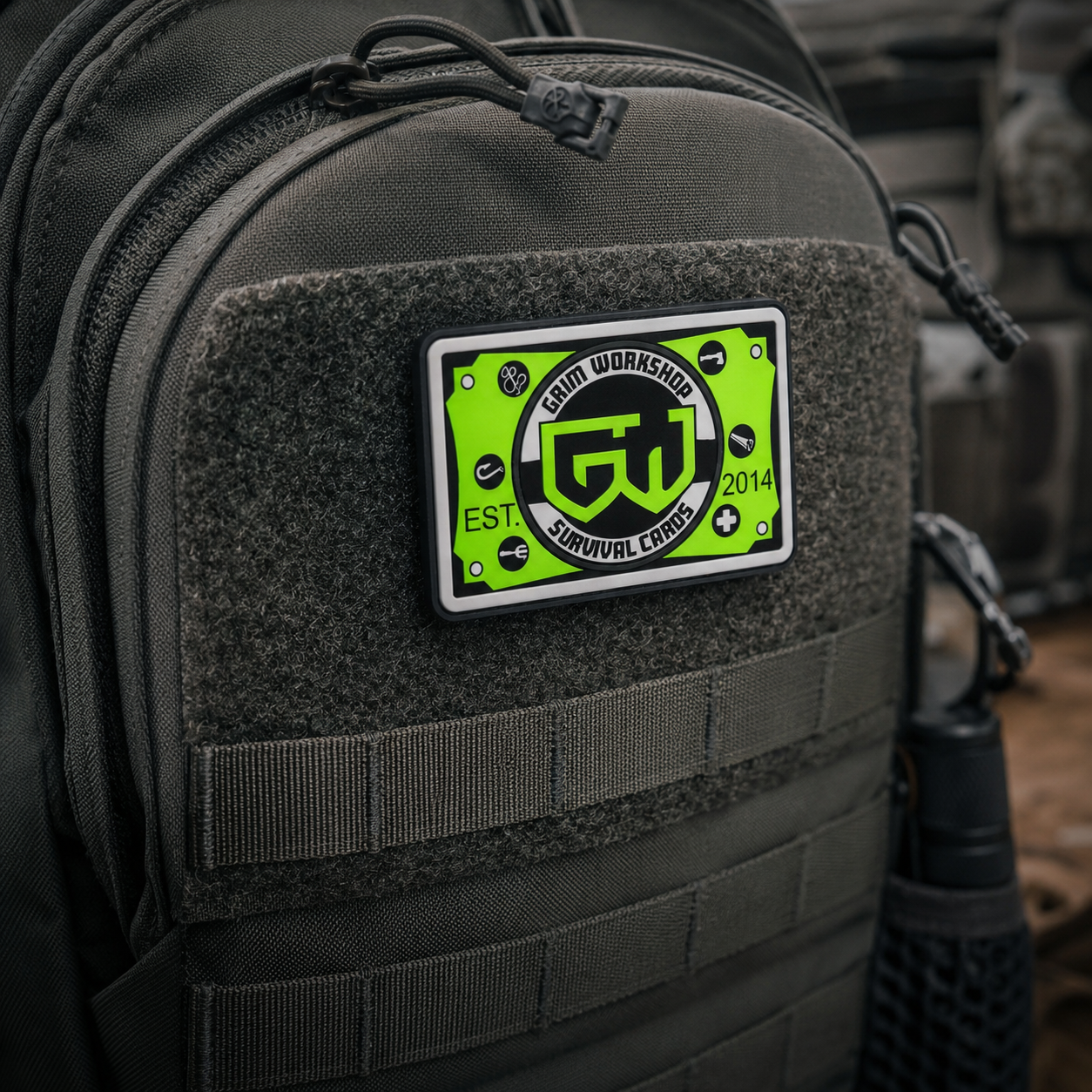 Grim Survival Patch with Hidden Pocket Green RND GW