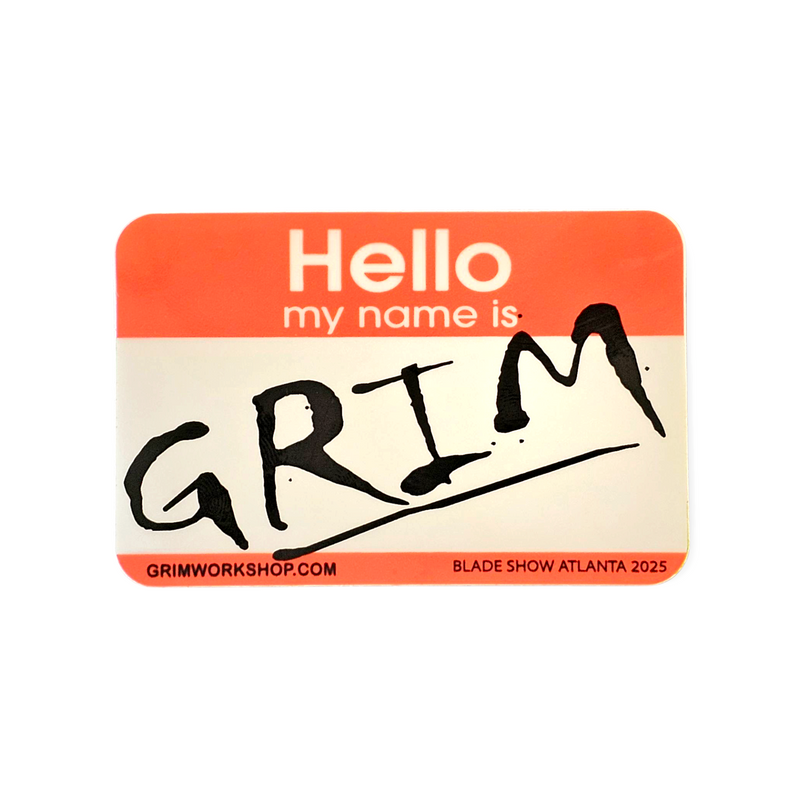 Hello My Name is Grim Sticker
