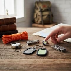 Emergency Signal Dog Tag : Glow in the Dark Dog Tag with Reflective Mirror