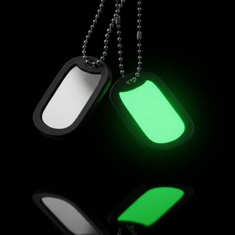 Emergency Signal Dog Tag : Glow in the Dark Dog Tag with Reflective Mirror