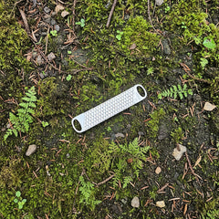 Close up view of the micro file surface showing fine cut texture for precision filing.