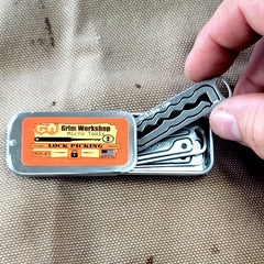 Lock Pick Micro Kit: Steel Storage Tin