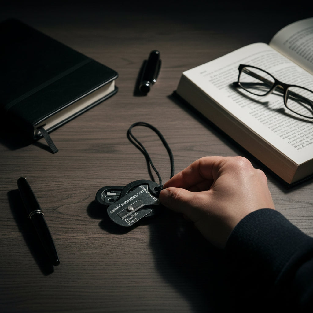 Strap and Seat belt Cutter Dog Tag Survival Necklace