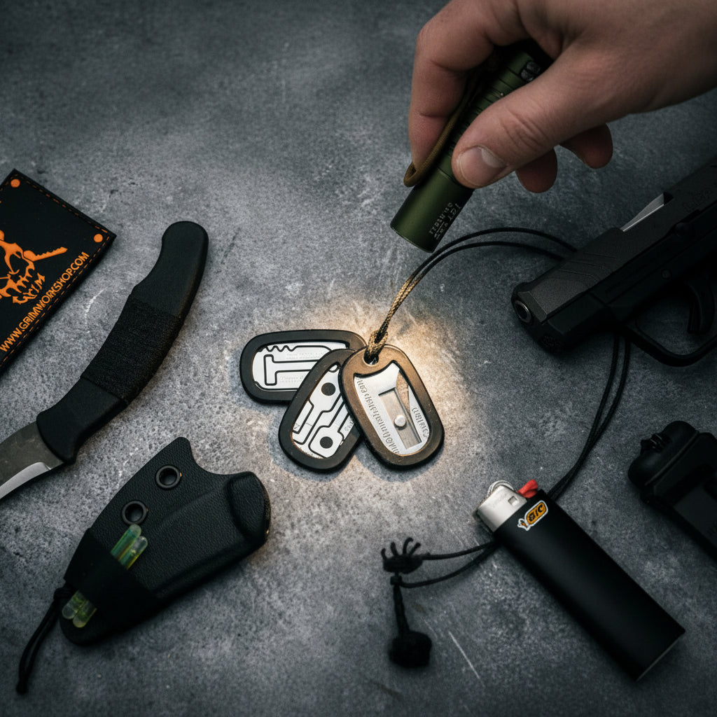 Strap and Seat belt Cutter Dog Tag Survival Necklace