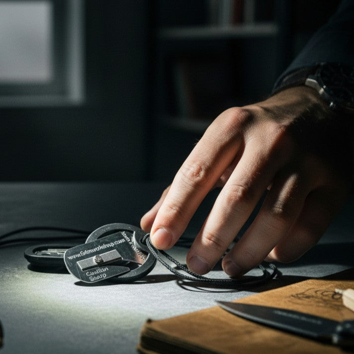 Strap and Seat belt Cutter Dog Tag Survival Necklace