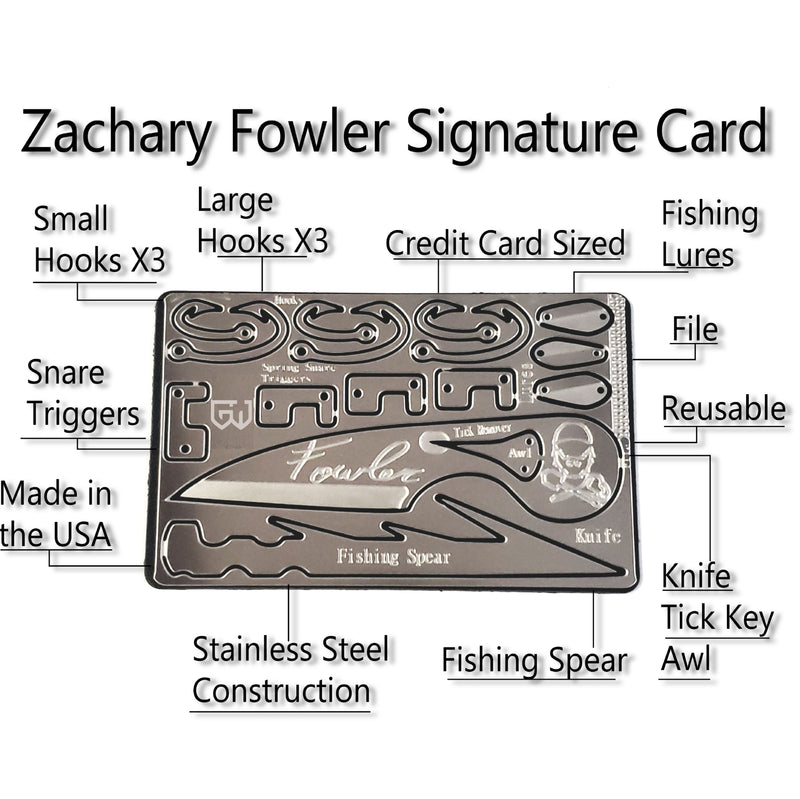 The Zachary Fowler Survival Card Survival Bushcraft Kit Zack Fowler Fowler alone season 3 winner