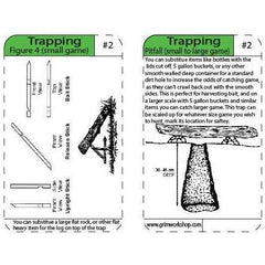 Learn how to make the figure 4 trap and pitfall trap with this survival traps tip card.