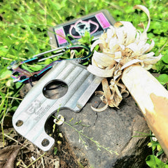 The adze tool multifunctional blade and credit card knife. 