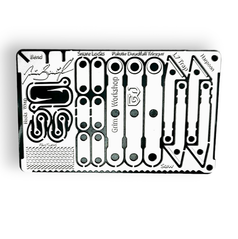 Jamie Burleigh Survival Trapping Kit and trap tool survival card multi tool