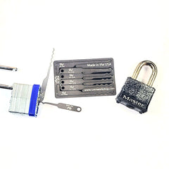 Lock Pick Rake Card with a full lock rake pick set including city rake lock pick, wave rake lock pick. Credit Card Lockpick Set