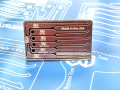Credit Card Lockpick Kit - The Lock Pick Hook Card pocket lock pick set. This stainless steel lock pick set on a lock pick card
