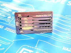 Lock Pick Rake Card with a full lock rake pick set including city rake lock pick, wave rake lock pick. Credit Card Lockpick Set