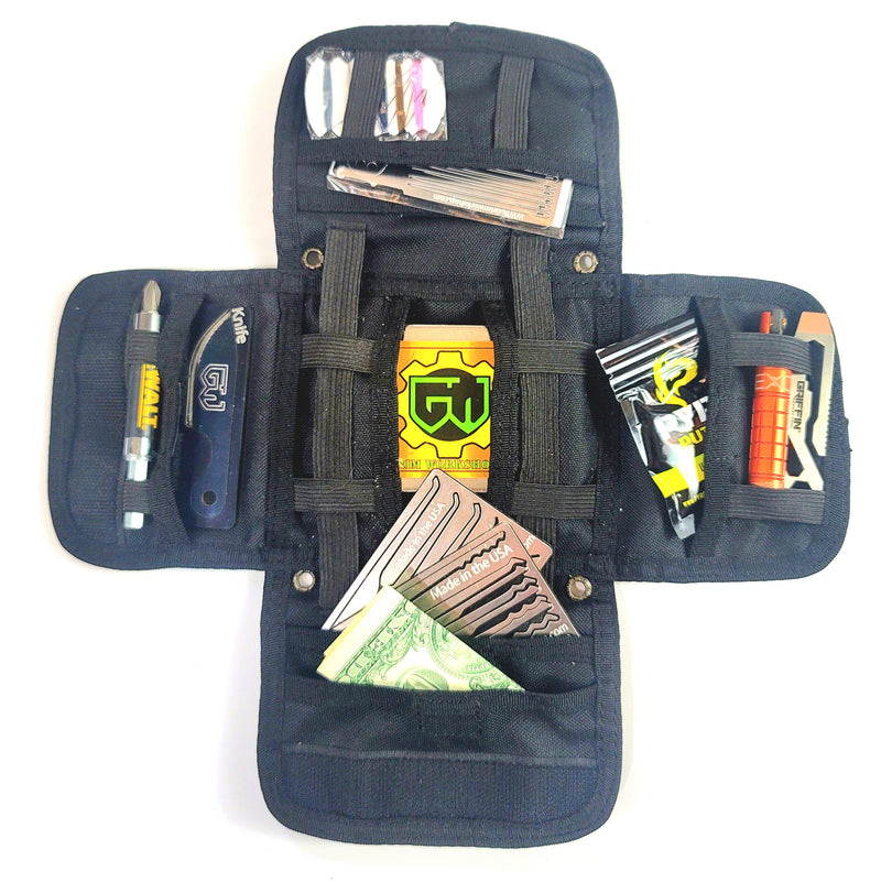 Outdoor Canvas Bushcraft Tool Roll Wallet Pocket Organizer