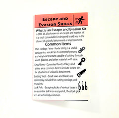 Credit Card Size Escape and Evasion Tip Guide