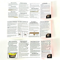 Credit Card Size Lock Pick, bypass, and Escape 3 piece Tip Guide Bundle