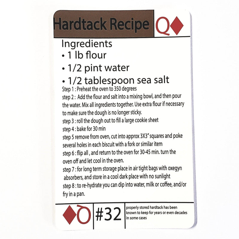 #32 Hardtack Recipe Tip Card-Grimworkshop-bugoutbag-bushcraft-edc-gear-edctool-everydaycarry-survivalcard-survivalkit-wilderness-prepping-toolkit