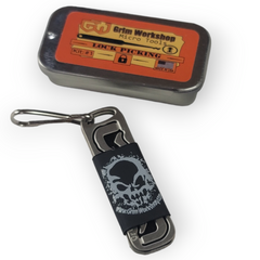 EDC lock pick set covert entry tools that fit on a lock picking keychain