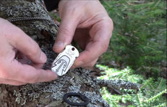 frog gigging spear dog tag and fish spear