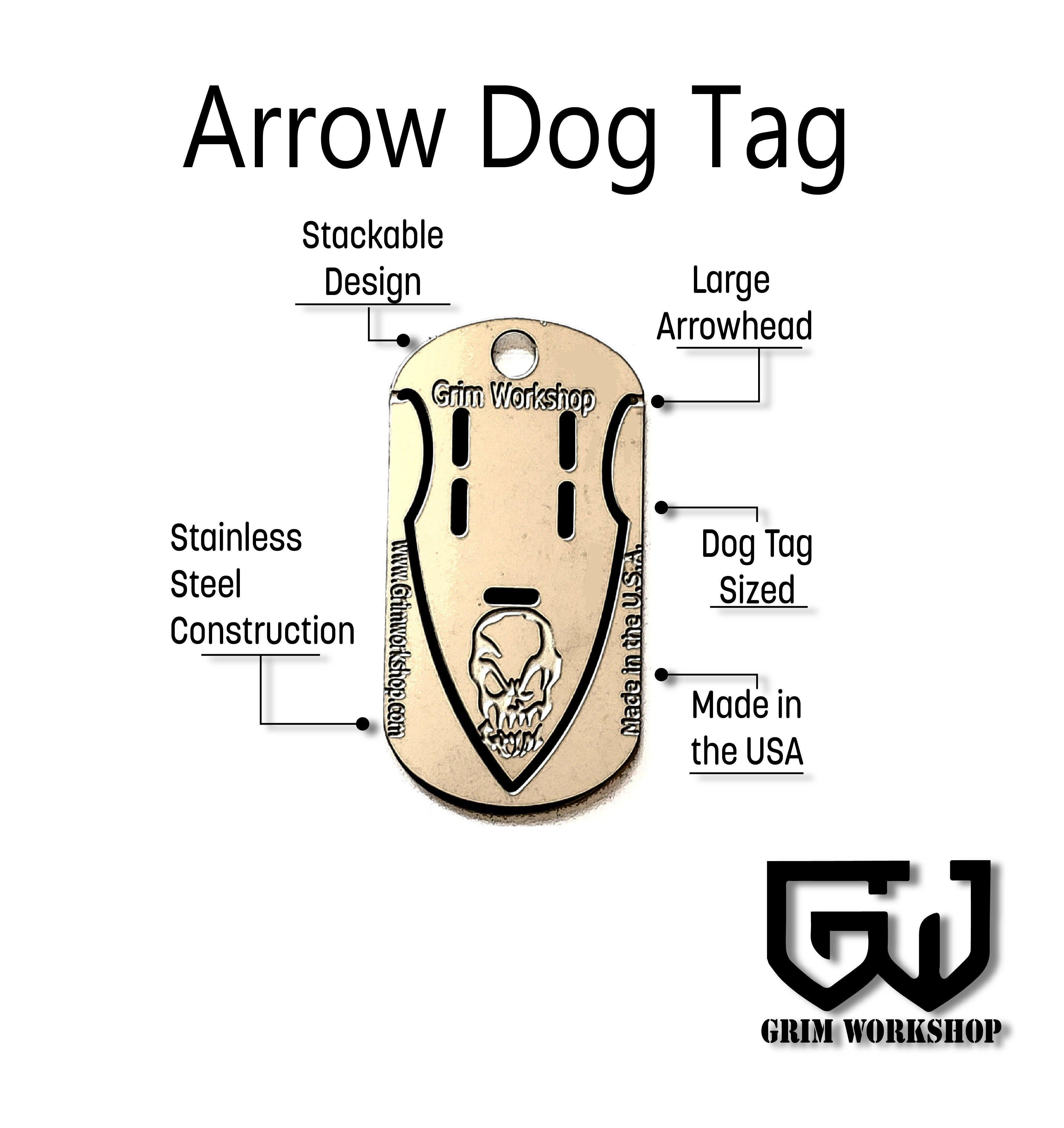 Arrowhead Dog Tag for use as an arrowhead survival necklace wearing an arrowhead necklace for EDC