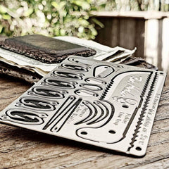 Bob Hansler Signature Survival Card the best credit card survival tool a 22 in 1 survival card that contains a small survival kit