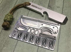 Bob Hansler Signature Survival Card the best credit card survival tool a 22 in 1 survival card that contains a small survival kit