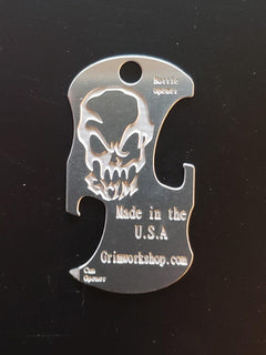dog tag bottle opener necklace. This can opener bottle opener combo for everyday carry or mess kits!