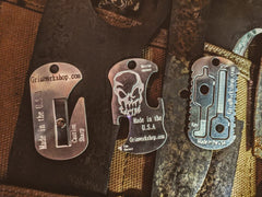 dog tag bottle opener necklace and can opener multi tool. This can opener bottle opener combo for everyday carry or mess kits!