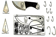 Bushcraft EDC Survival Card 11 function credit card survival tool and bushcraft edc kit. grim workshop creates the best credit card sized multi tool