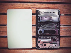 Credit Card Sized Micro Tool Holder (Tools not included)-Grimworkshop-bugoutbag-bushcraft-edc-gear-edctool-everydaycarry-survivalcard-survivalkit-wilderness-prepping-toolkit