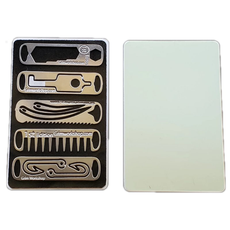 Credit Card Sized Micro Tool Holder (Tools not included)-Grimworkshop-bugoutbag-bushcraft-edc-gear-edctool-everydaycarry-survivalcard-survivalkit-wilderness-prepping-toolkit