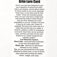 Fishing Lure Survival Card-Grimworkshop-bugoutbag-bushcraft-edc-gear-edctool-everydaycarry-survivalcard-survivalkit-wilderness-prepping-toolkit
