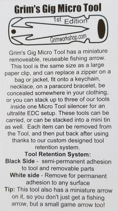 frog gig and fish gig micro tool with arrow and frog gigs