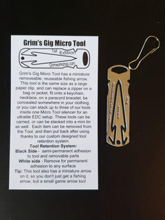 frog gig and fish gig micro tool with arrow and frog gigs