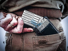 The Grim Workshop Lock Pick Card is a credit card lock pick set that fits in your wallet, offering a discreet and durable lock pick multi-tool with versatile picks, making it the ultimate lock pick credit card for everyday carry.