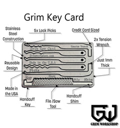Grim Workshop Lockpick Card: Grim Key Card Lock Pick Credit Card Tool