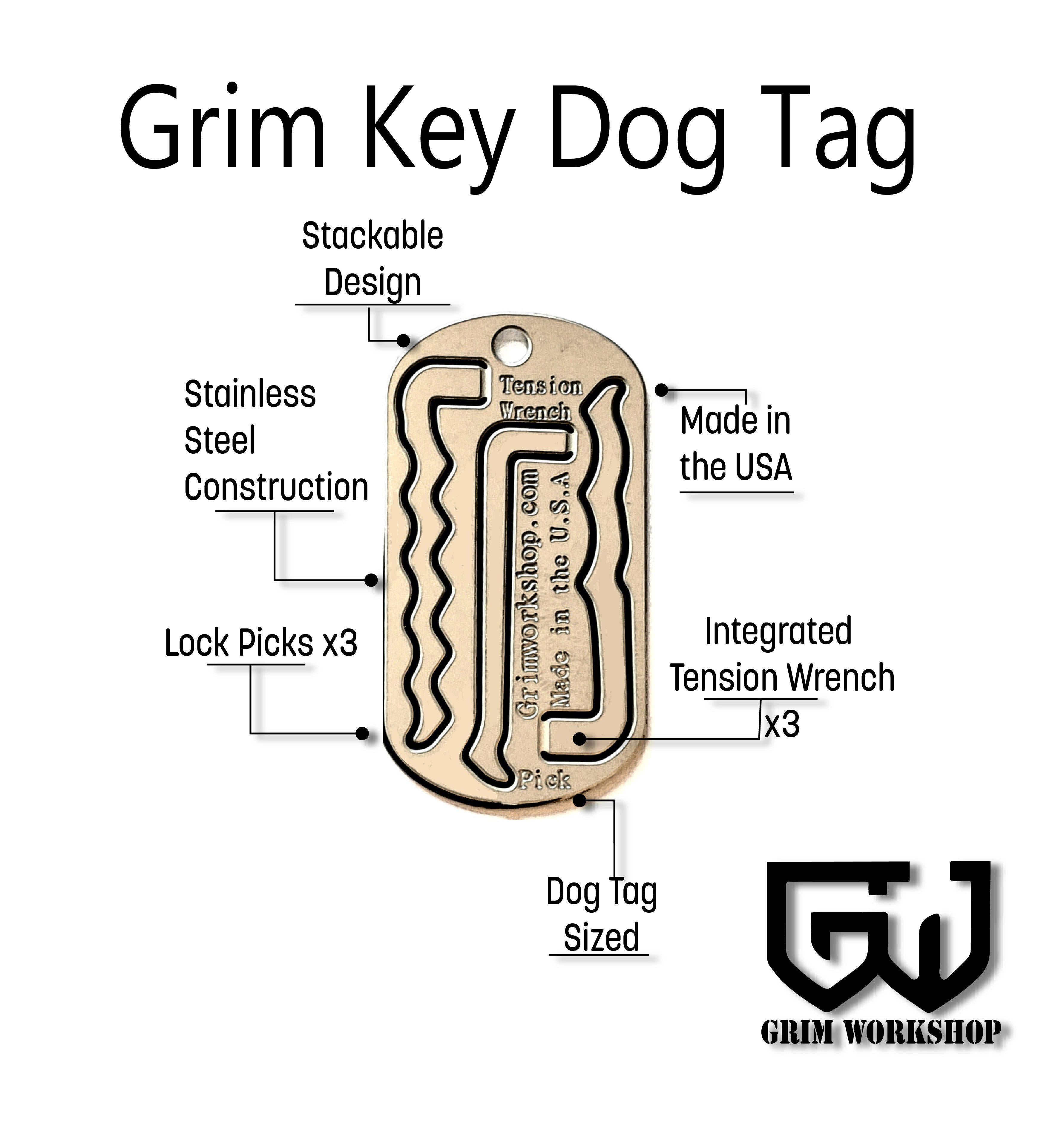 The tactical lock pick set that makes the dog tag lock pick necklace is full of covert lock picks that can easily be hidden