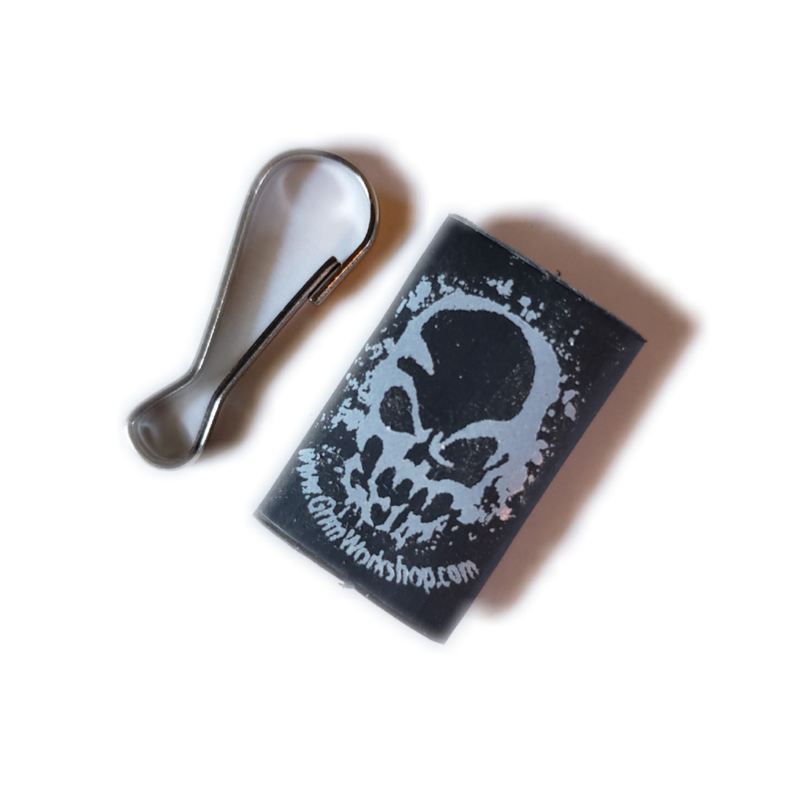 Micro Tool Silencer and Clip-Grimworkshop-bugoutbag-bushcraft-edc-gear-edctool-everydaycarry-survivalcard-survivalkit-wilderness-prepping-toolkit