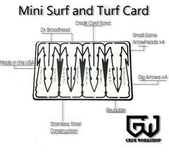 surf and turf arrow card with small game arrows and bow fishing arrows