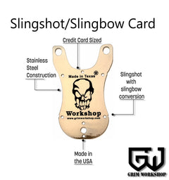 Pocket Sling shot Slingbow Hunting Survival Card also known as an arrow sling shot made in usa