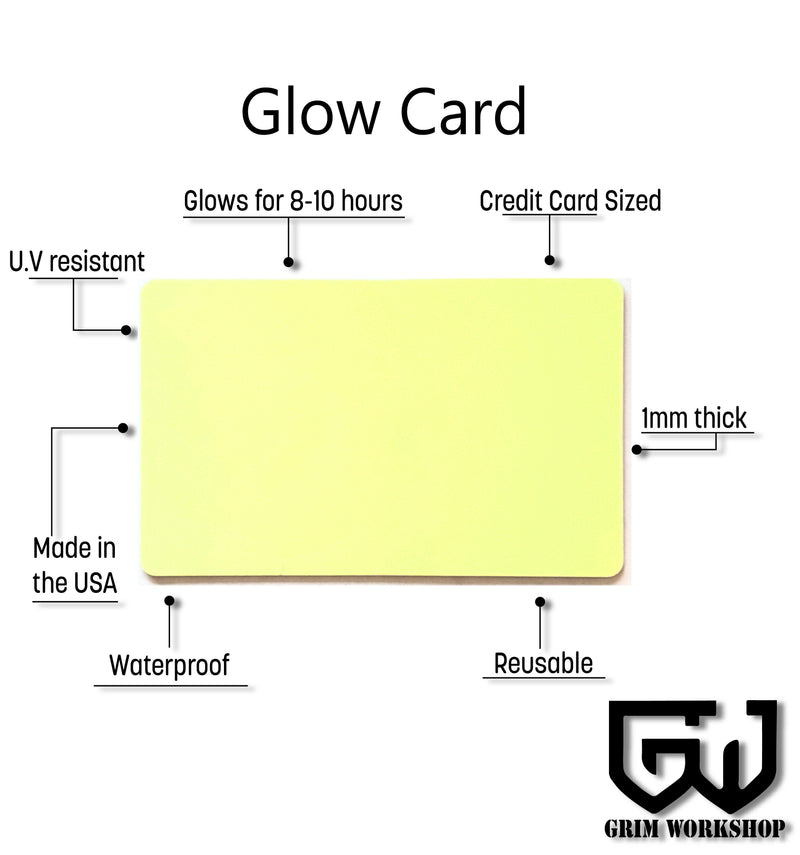 The Glow Card, a glow in the dark credit card that's like having a reusable glow stick in your wallet. The glow in the dark cards that are reusable