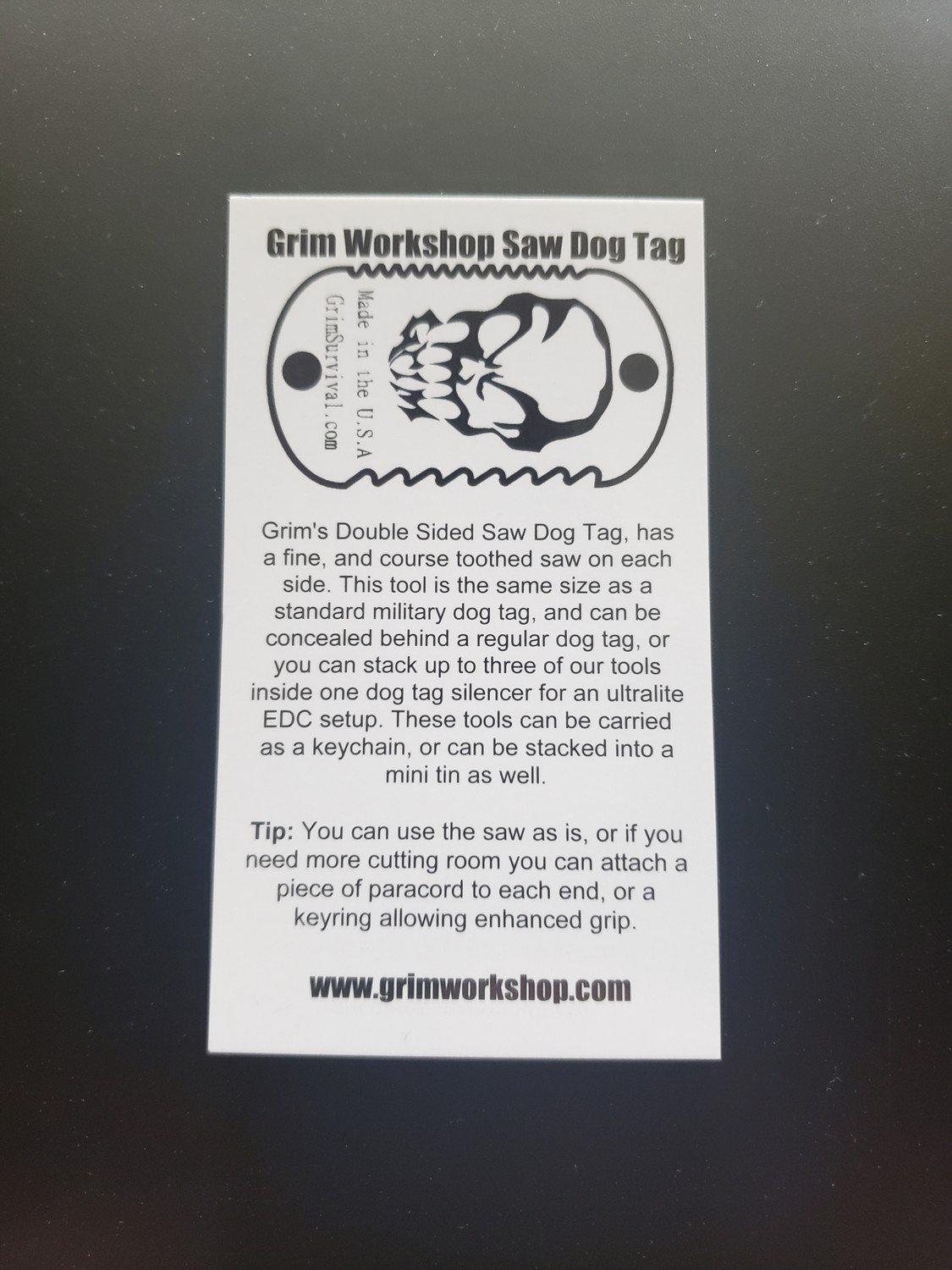 The Survival Saw Necklace, pocket saw and bushcraft saw tag