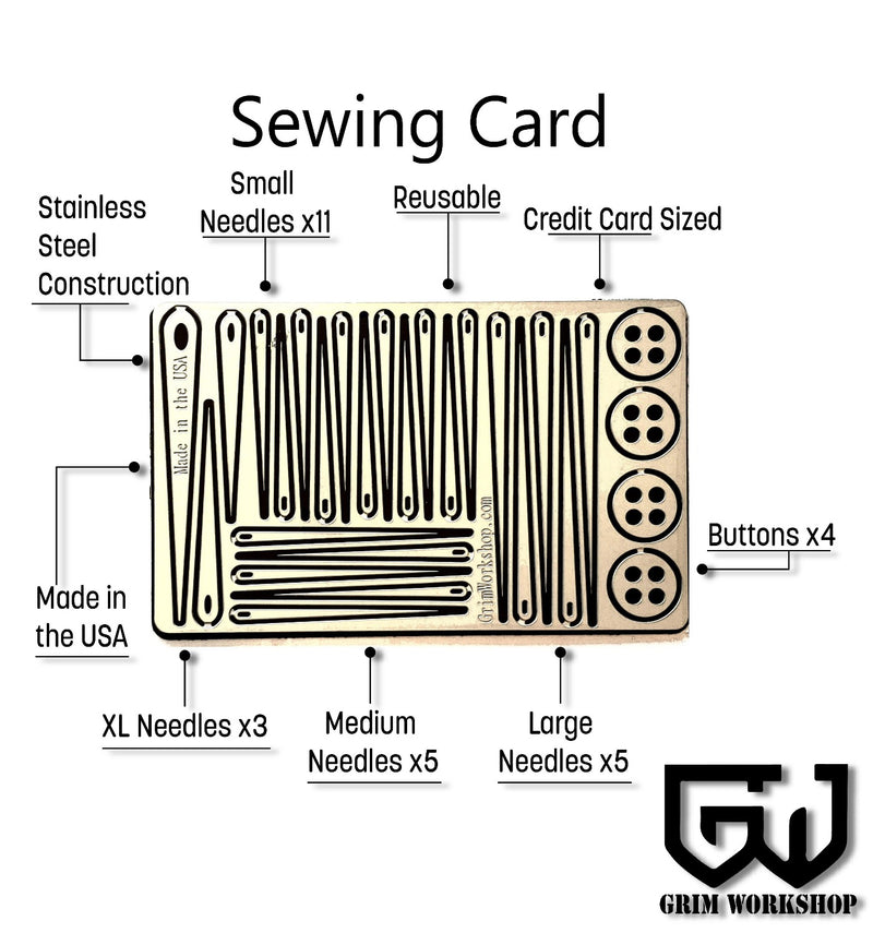 Grim sewing cards survival sewing kit sewing and more credit card