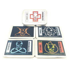 storage tins with lids turned into survival tin storage containers