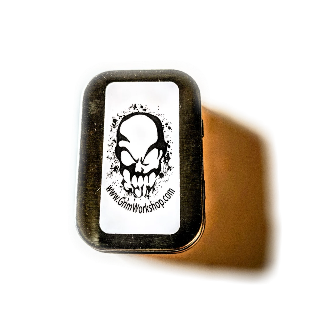 Silver Dog Tag Sized Hinged Tin-Grimworkshop-bugoutbag-bushcraft-edc-gear-edctool-everydaycarry-survivalcard-survivalkit-wilderness-prepping-toolkit