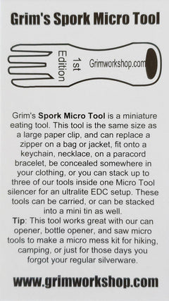 Spork Micro Tool-Grimworkshop-bugoutbag-bushcraft-edc-gear-edctool-everydaycarry-survivalcard-survivalkit-wilderness-prepping-toolkit