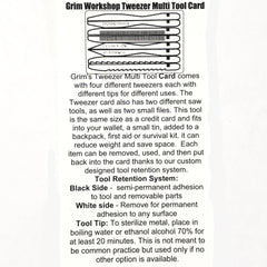 Tweezer Multi Tool First Aid Card-Grimworkshop-bugoutbag-bushcraft-edc-gear-edctool-everydaycarry-survivalcard-survivalkit-wilderness-prepping-toolkit