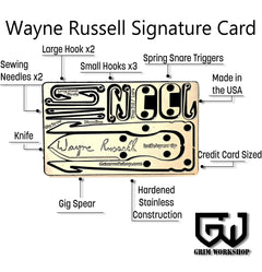 Wayne Russell from alone Kullcraven 11 in 1 credit card tool multi tool survival card